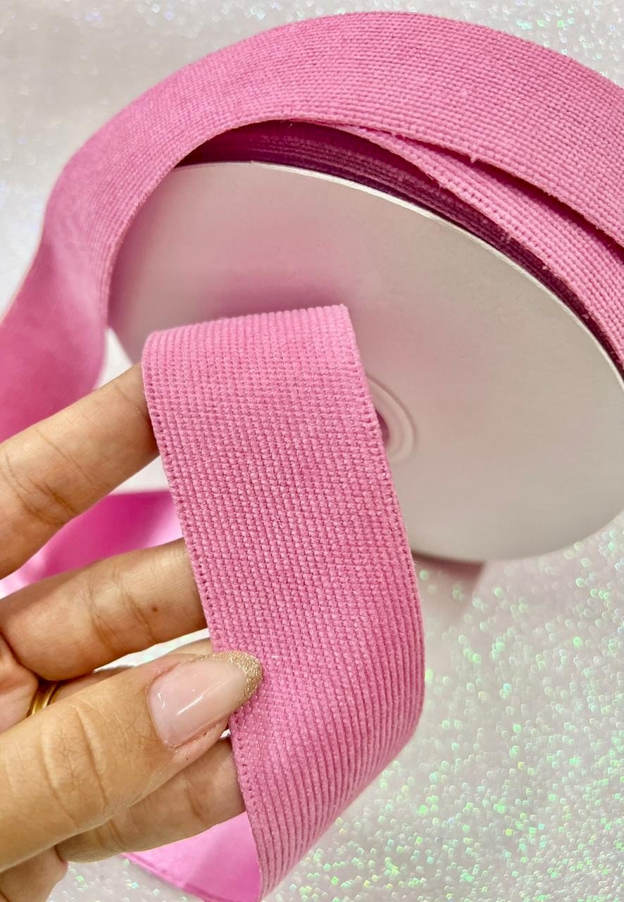 Fita Veludo Cotelê n°9 PatImport Ref:10459 ROSA PÉTALA 38mm 03mt