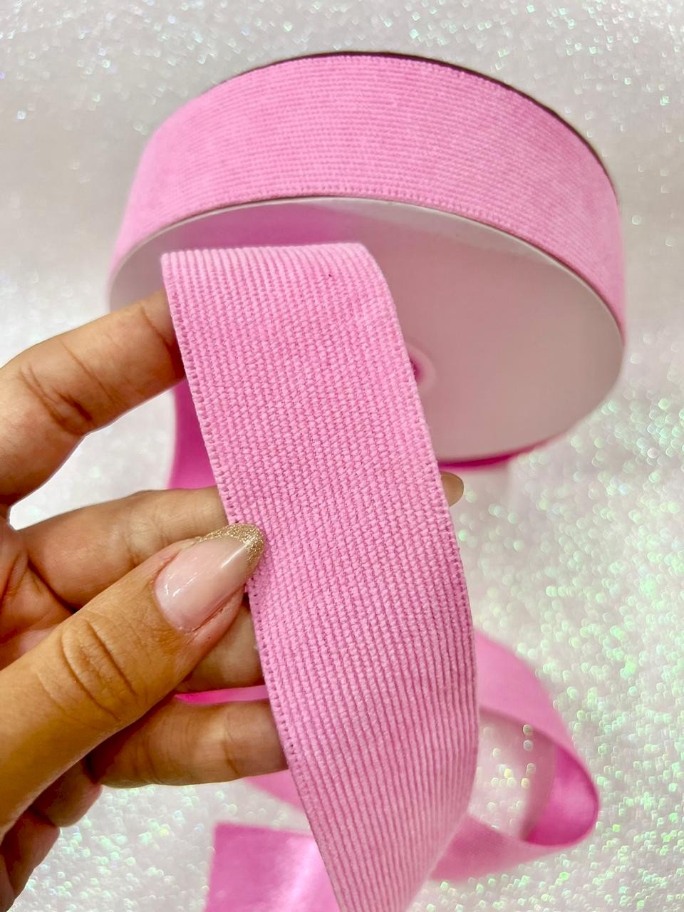 Fita Veludo Cotelê n°9 PatImport Ref:10459 ROSA 38mm 03mt