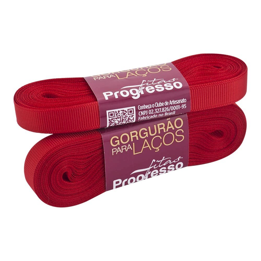 Fita Gorgurão Progresso para Laços Cor209-VERMELHO GL002 10mm 10mt