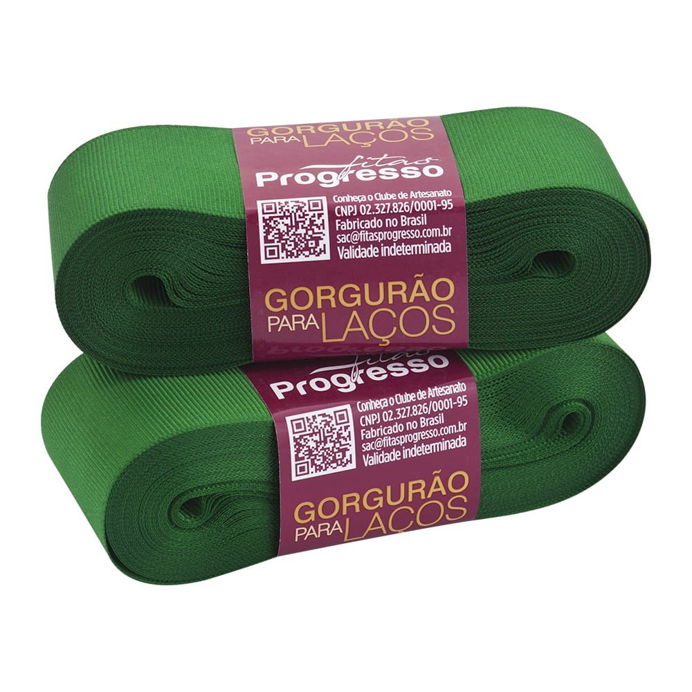 Fita Gorgurão Progresso para Laços Cor217-VERDE BANDEIRA GL009 38mm 