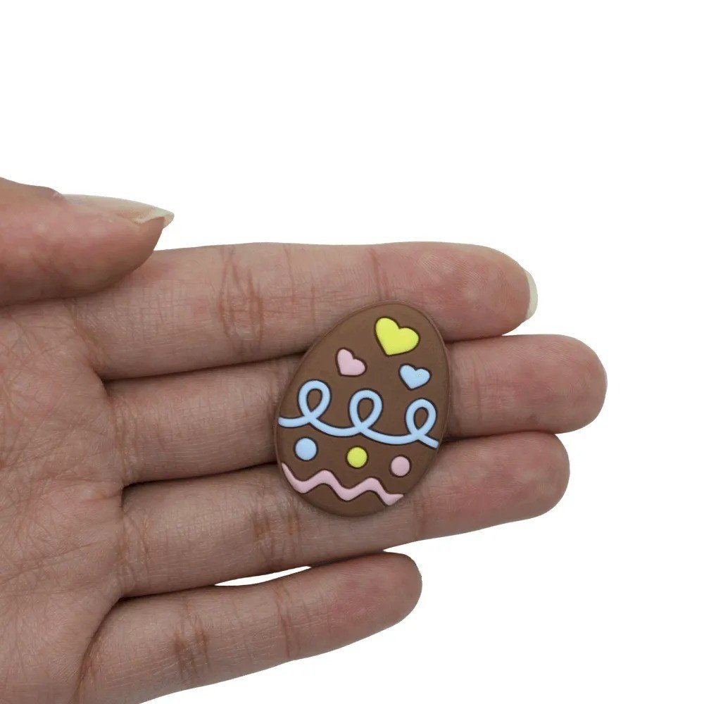 Aplique Emborrachado Ovo Páscoa FRRImport Ref:2520 MARROM 30mm 02und