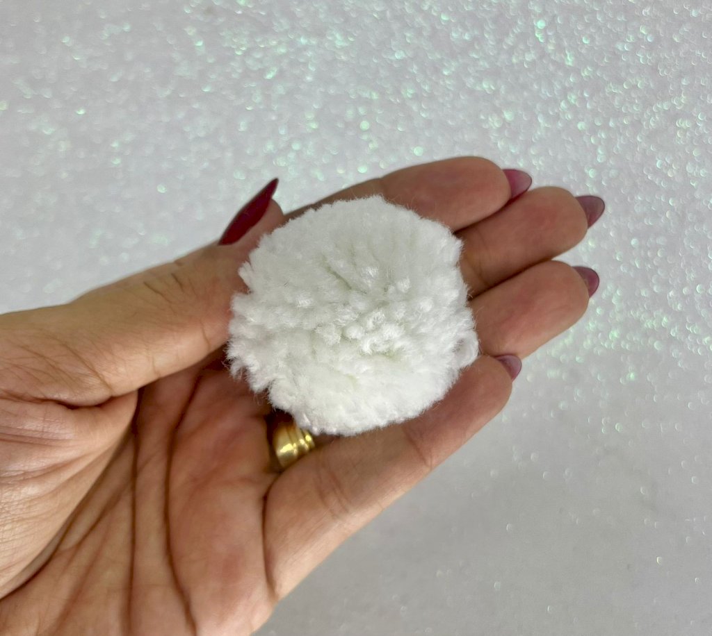 Pompom Lã NYBC Ref:160613 BRANCO 50mm 04und