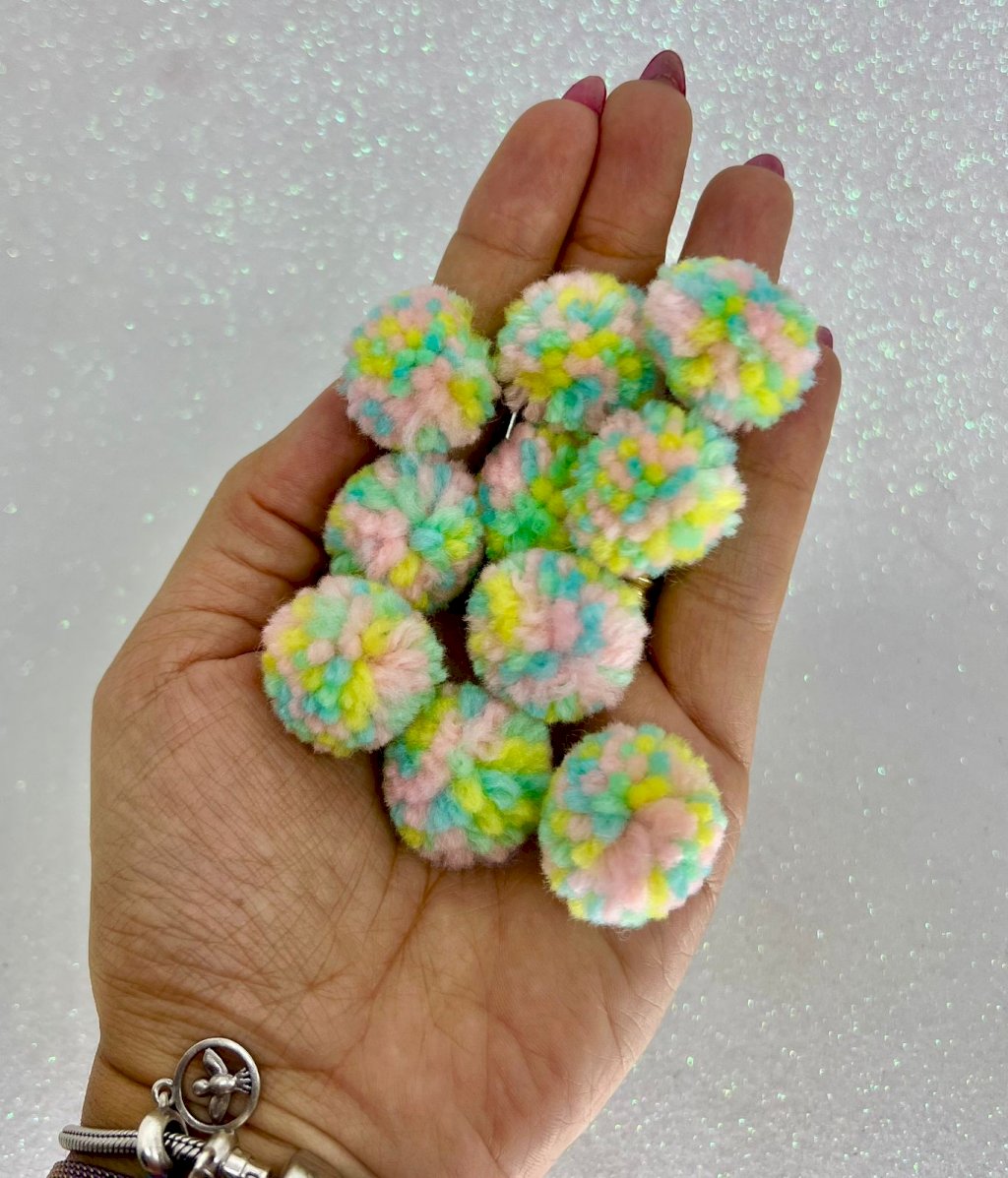 Pompom Lã NYBC Ref:160612 MULTICOR CANDY 25mm 10und