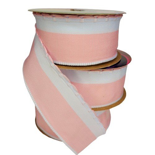 Fita Gorgurão Borda Bico Sinimbu Ref:1900/38 cor02-ROSA 38mm 