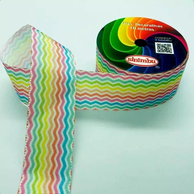 Fita Gorgurão Chevron Candy Sinimbu Ref:1665/38 cor234 38mm 10mt