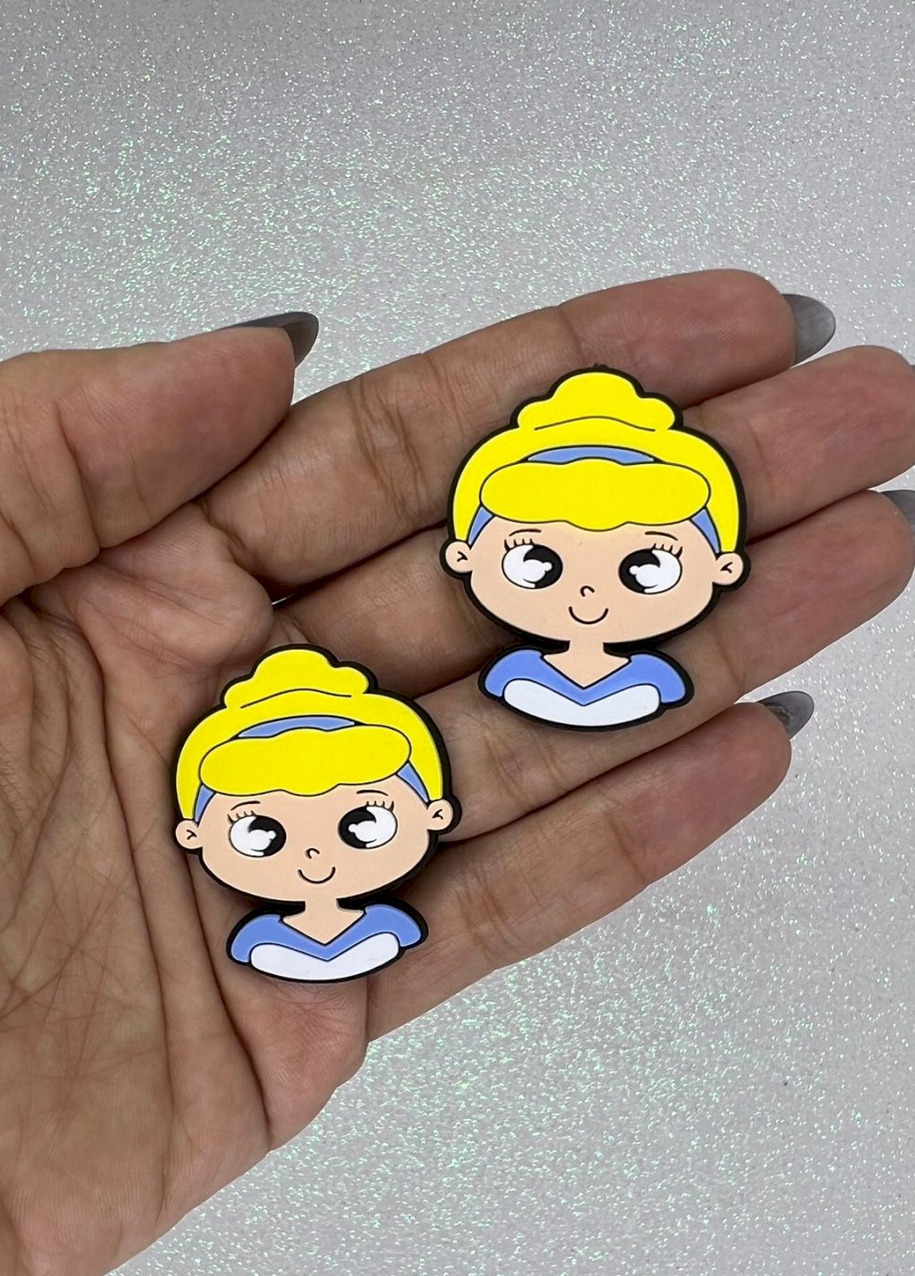 Aplique Emborrachado Princesa Cinderela Ref:3893 30mm 02Und