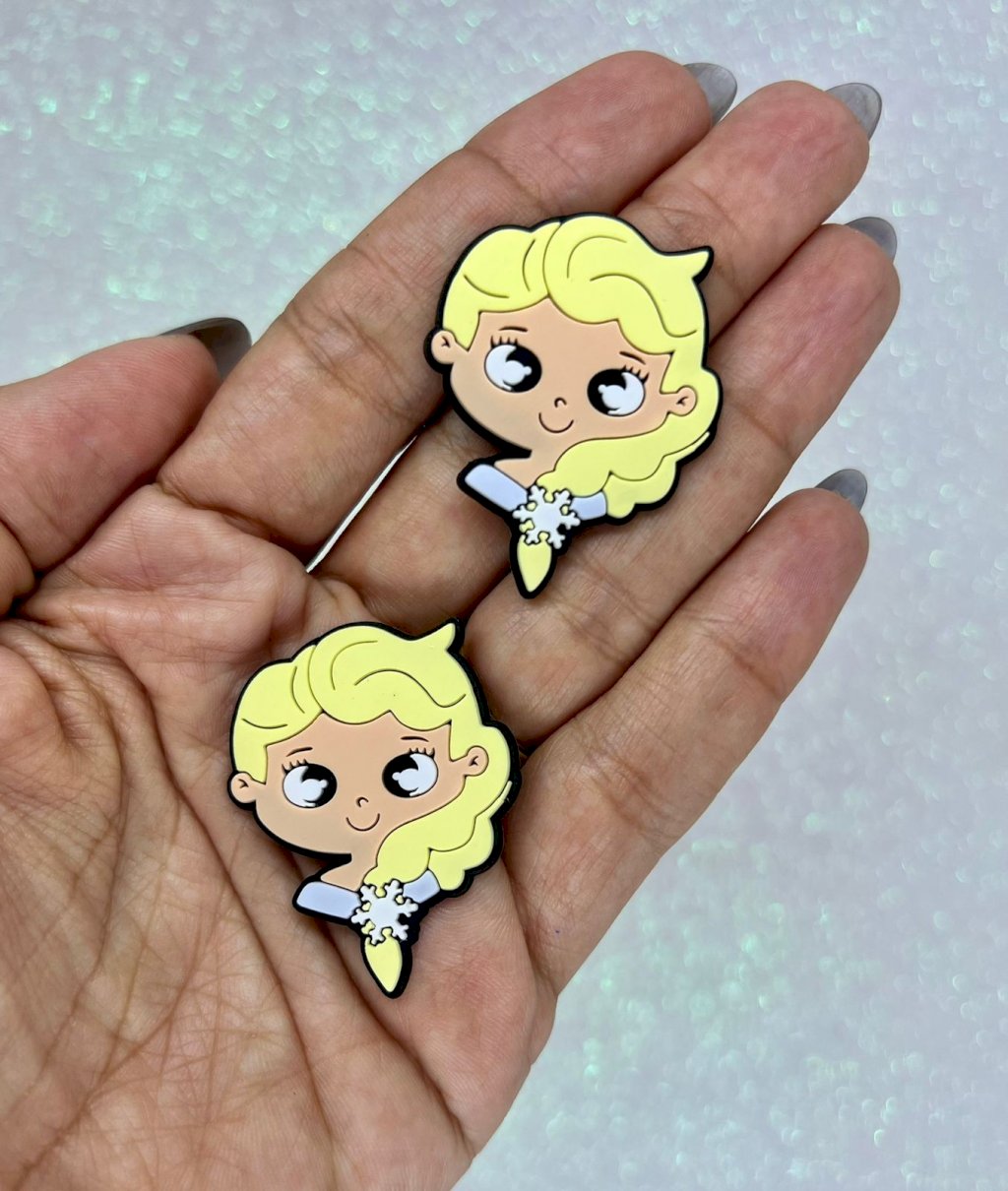 Aplique Emborrachado Princesa Elsa Ref:3893 30mm 02Und
