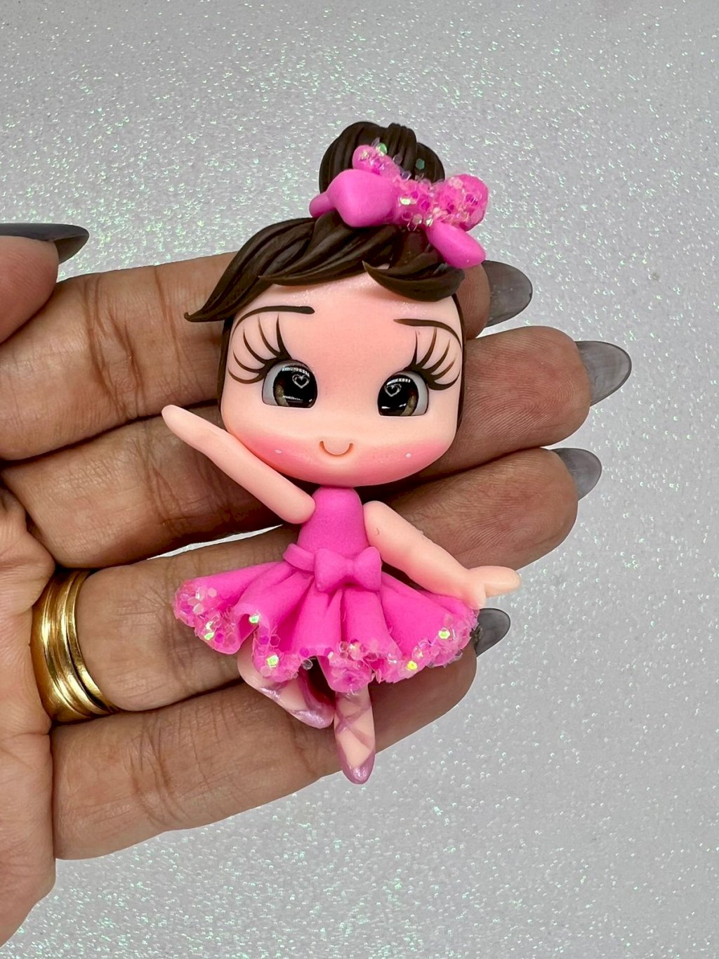 Aplique Biscuit Bailarina Glitter IbBiscuit 01und