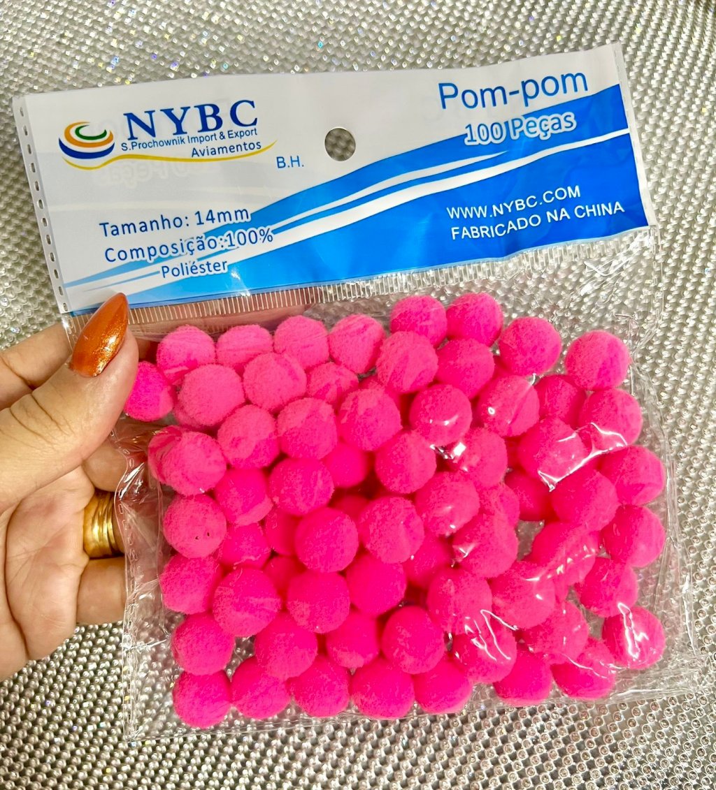 Pompom NYBC Cor03-Rosa NEON 14mm 100und