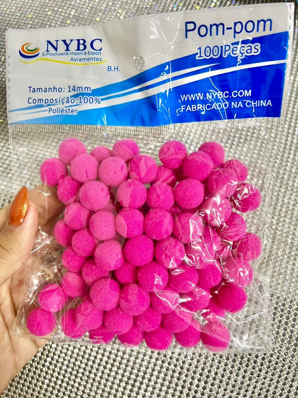 Pompom NYBC Cor312-PINK 14mm 100und