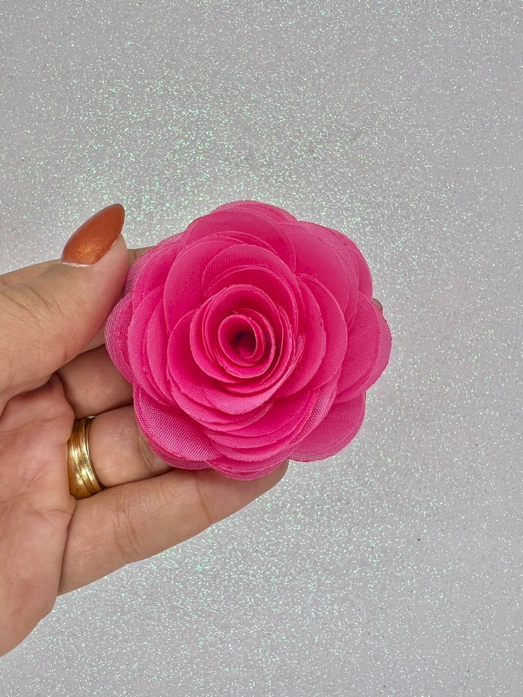 Rosa Tecido Lisa EgFlores Ref:18626 PINK 60mm 01Und