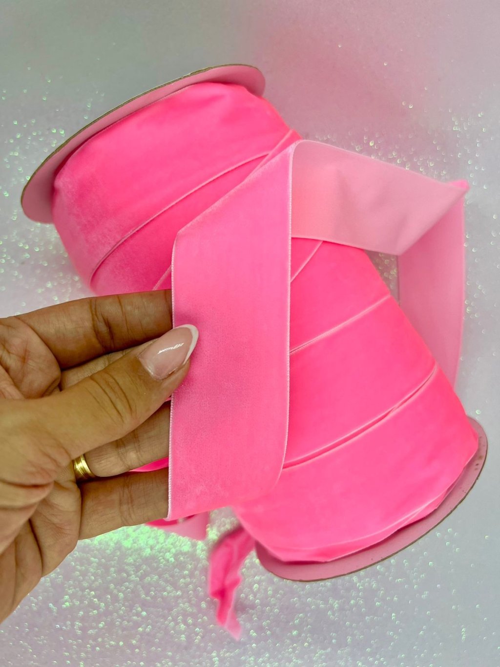 Fita Veludo n°9 Yama cor41-ROSA 38mm 05mt