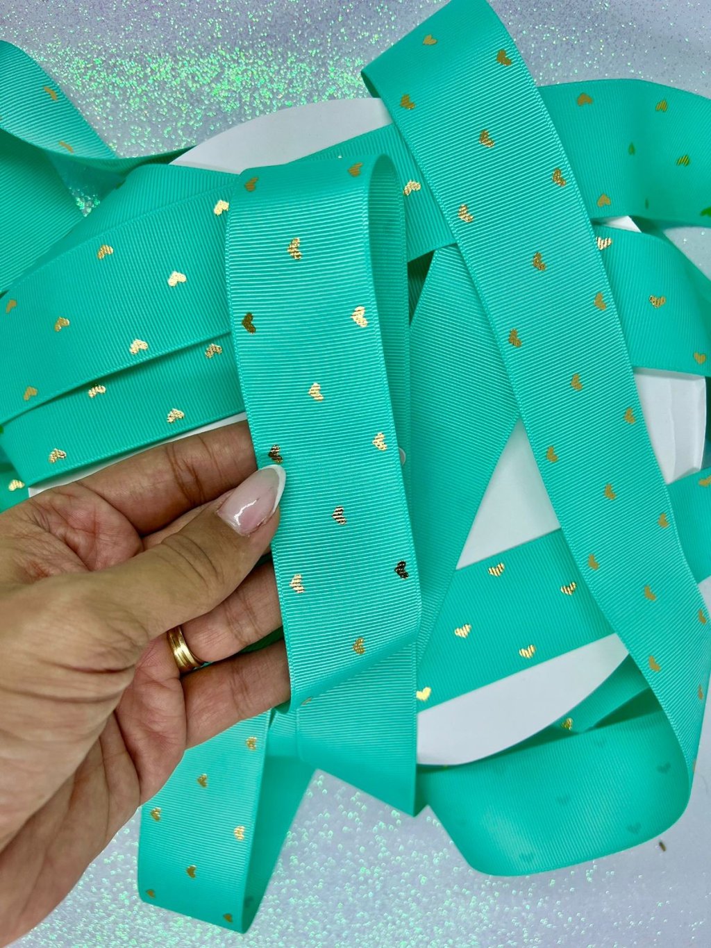 Fita Gorgurão Coração Yama cor323-TOPIC 38mm 05mt