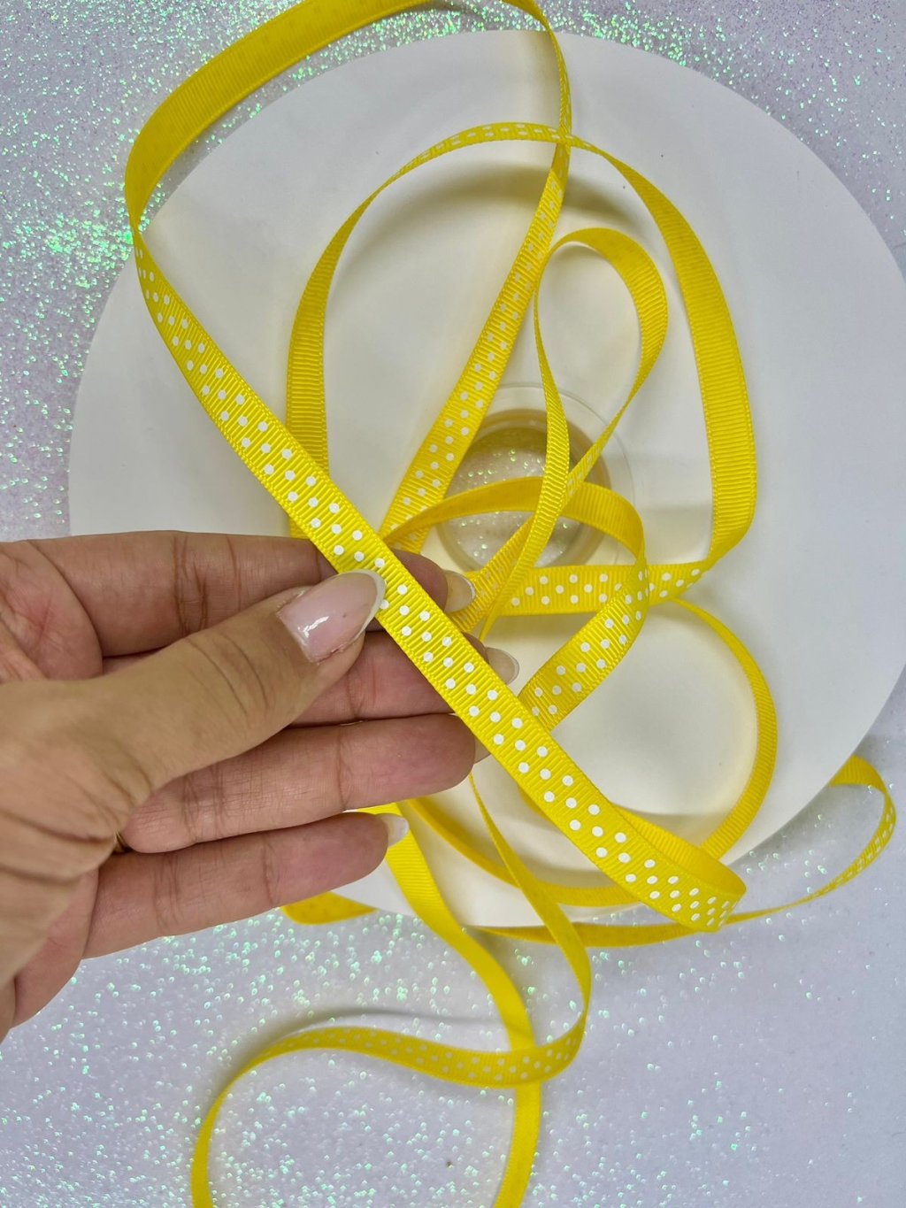 Fita Gorgurão Poá Yama Cor645-DAFFODIL 10mm 05mt