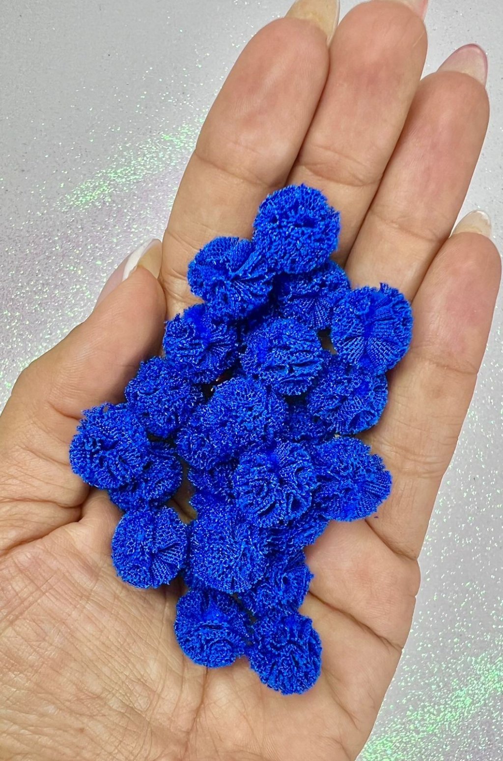 Pompom Tecido Frufru PatImport Ref:100822 AZUL ROYAL 15mm 25und