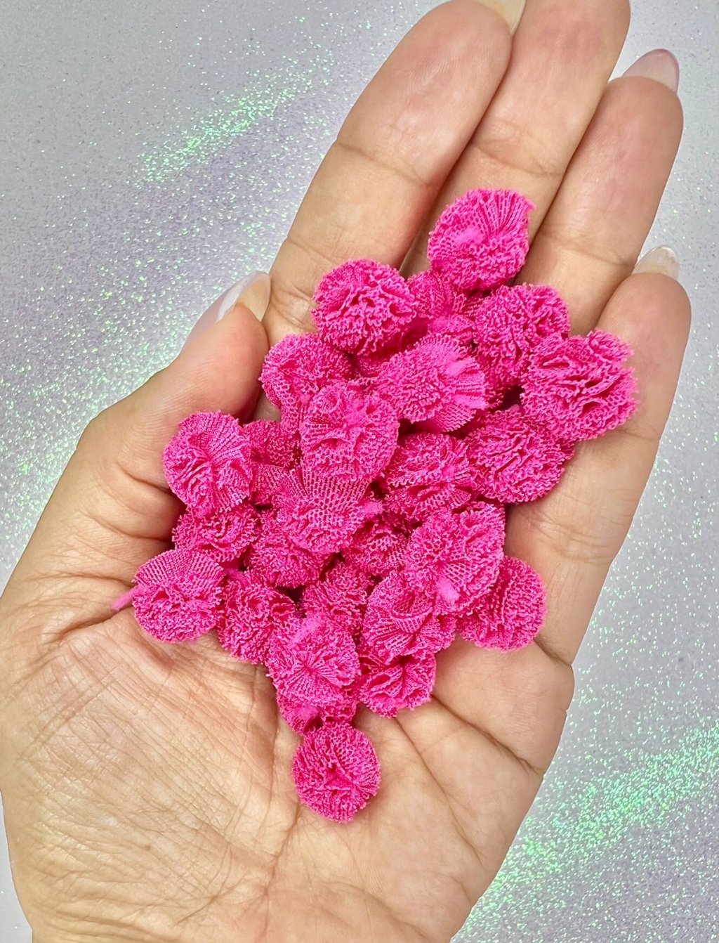 Pompom Tecido Frufru PatImport Ref:100822 PINK 15mm 25und