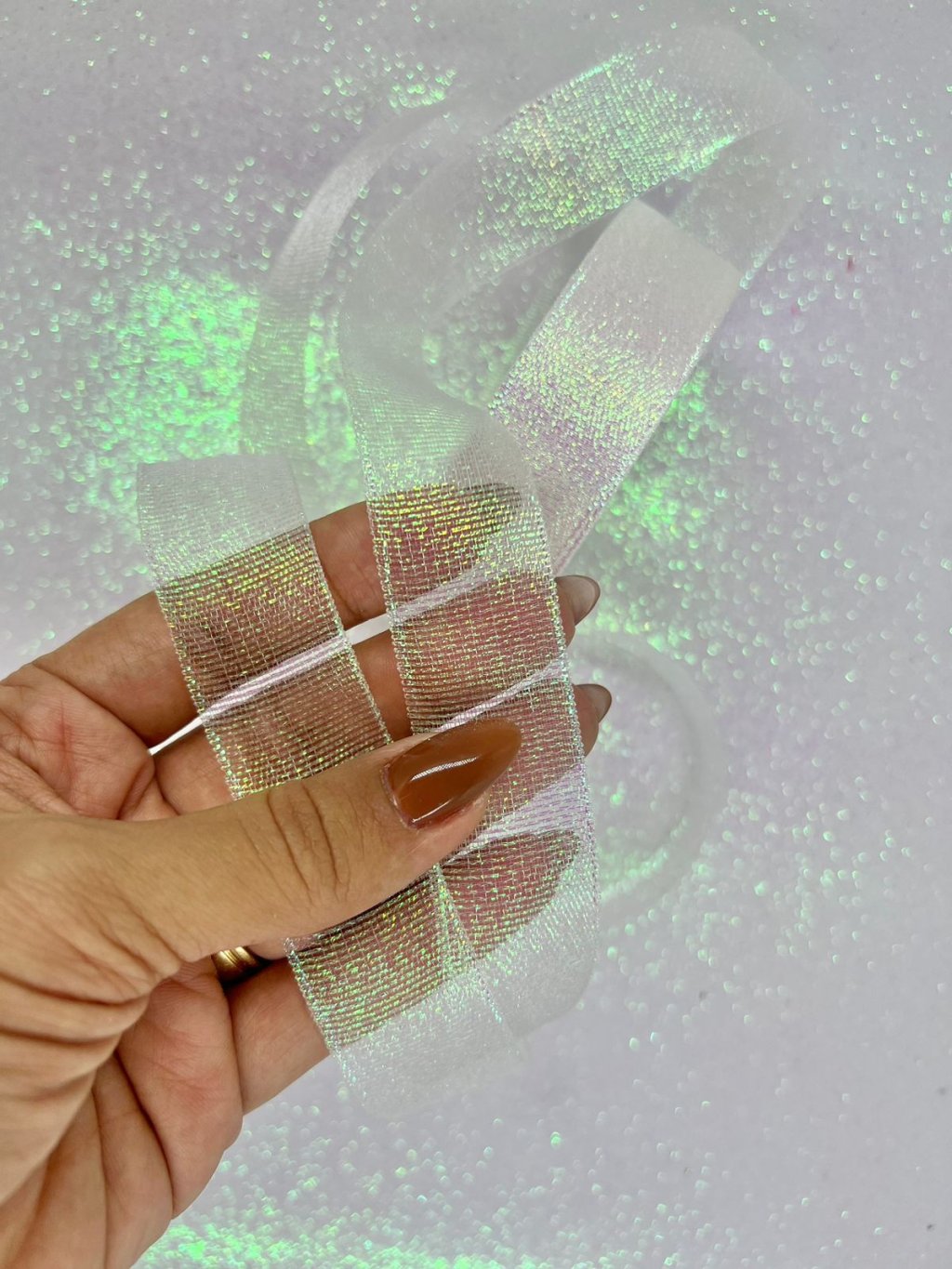 Fita Holográfica Lomil Ref:42094 BRANCA 22mm 05mt