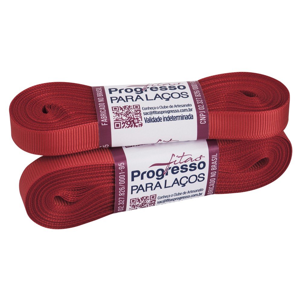 Fita Gorgurão Progresso para Laços Cor1354-VERMELHO TOMATE GL002 10mm 10mt