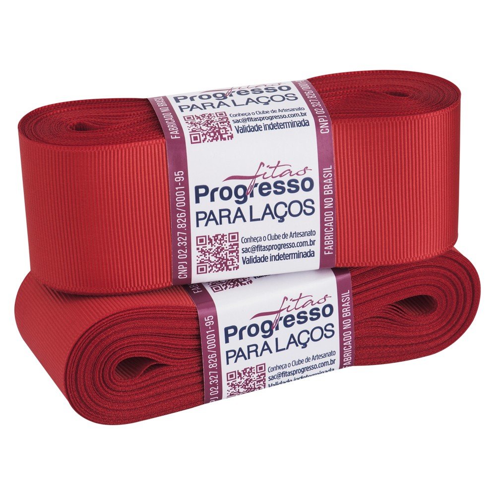 Fita Gorgurão Progresso para Laços Cor1354-VERMELHO TOMATE GL009 38mm