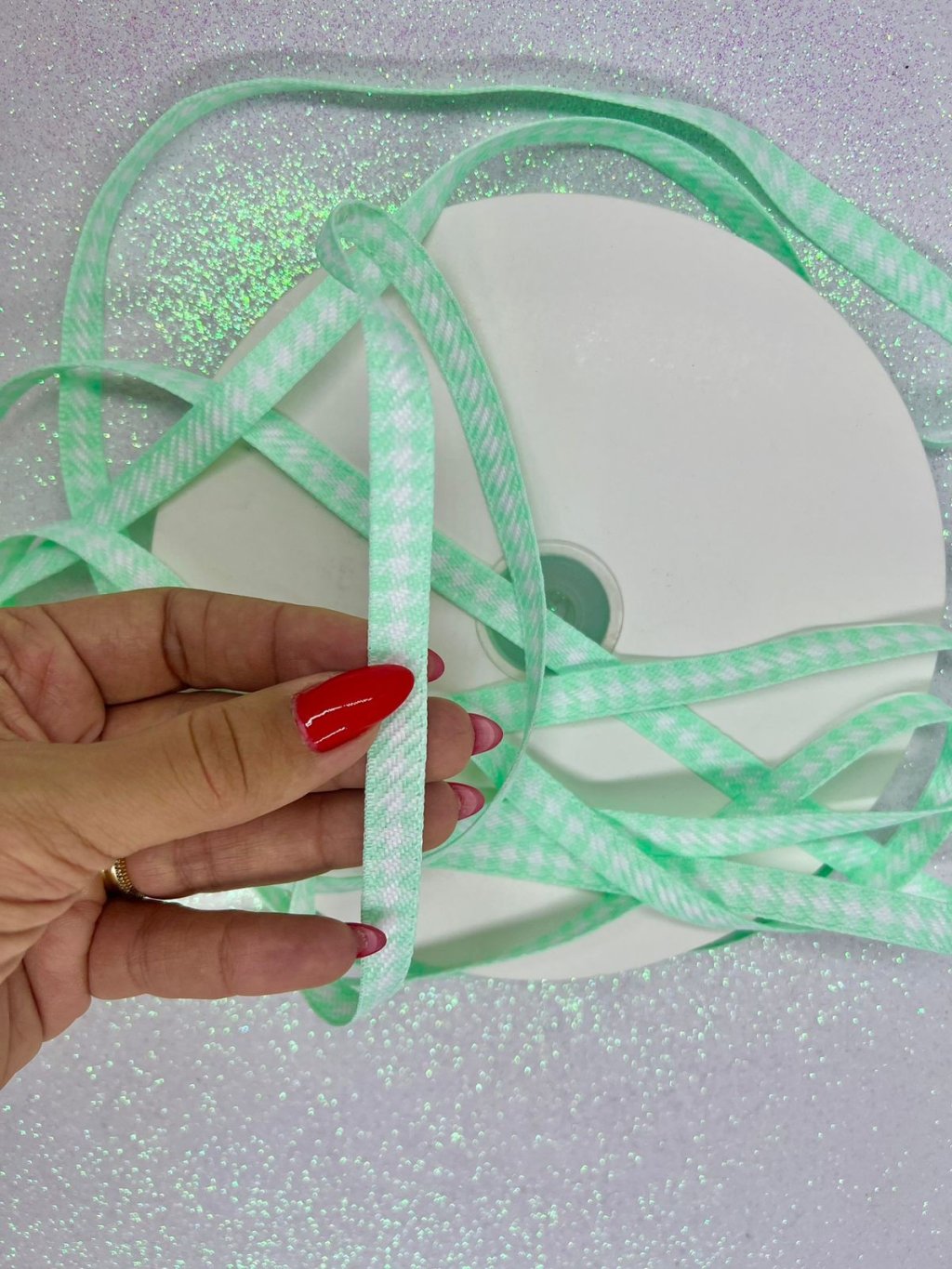 Fita Xadrez Pied Poule PatImport Ref:104602 VERDE 10mm 05mt