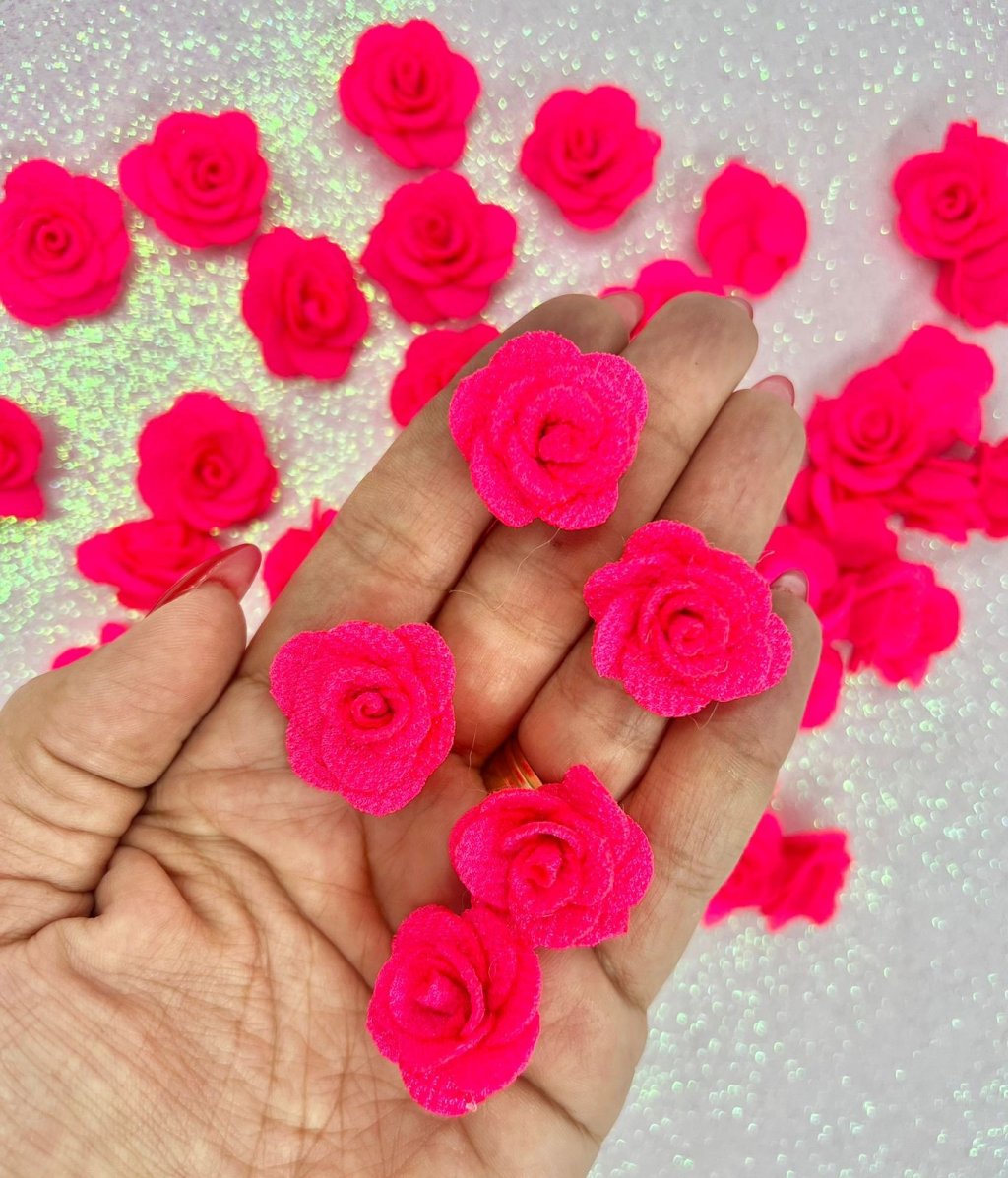 Rosa tecido poliéster 3cm ROSA NEON Ref:933043 LIMPORT 05und