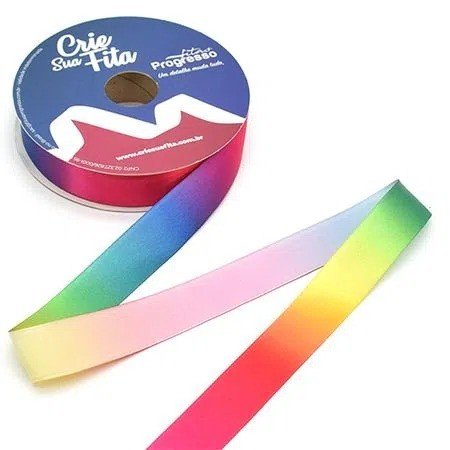 Fita Cetim CrieSuaFita n°5 cor002-MULTICOR ESCURO 22mm 50mt