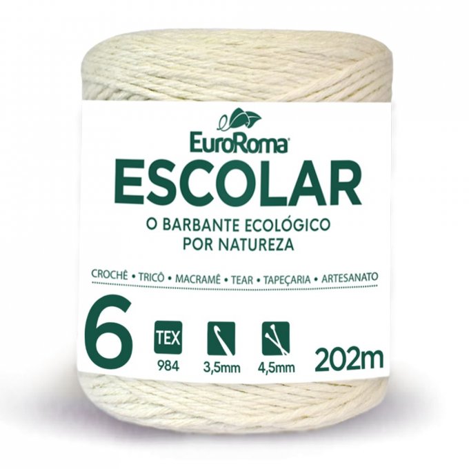 Barbante Euroroma n°6 ESCOLAR CRU 202mt 