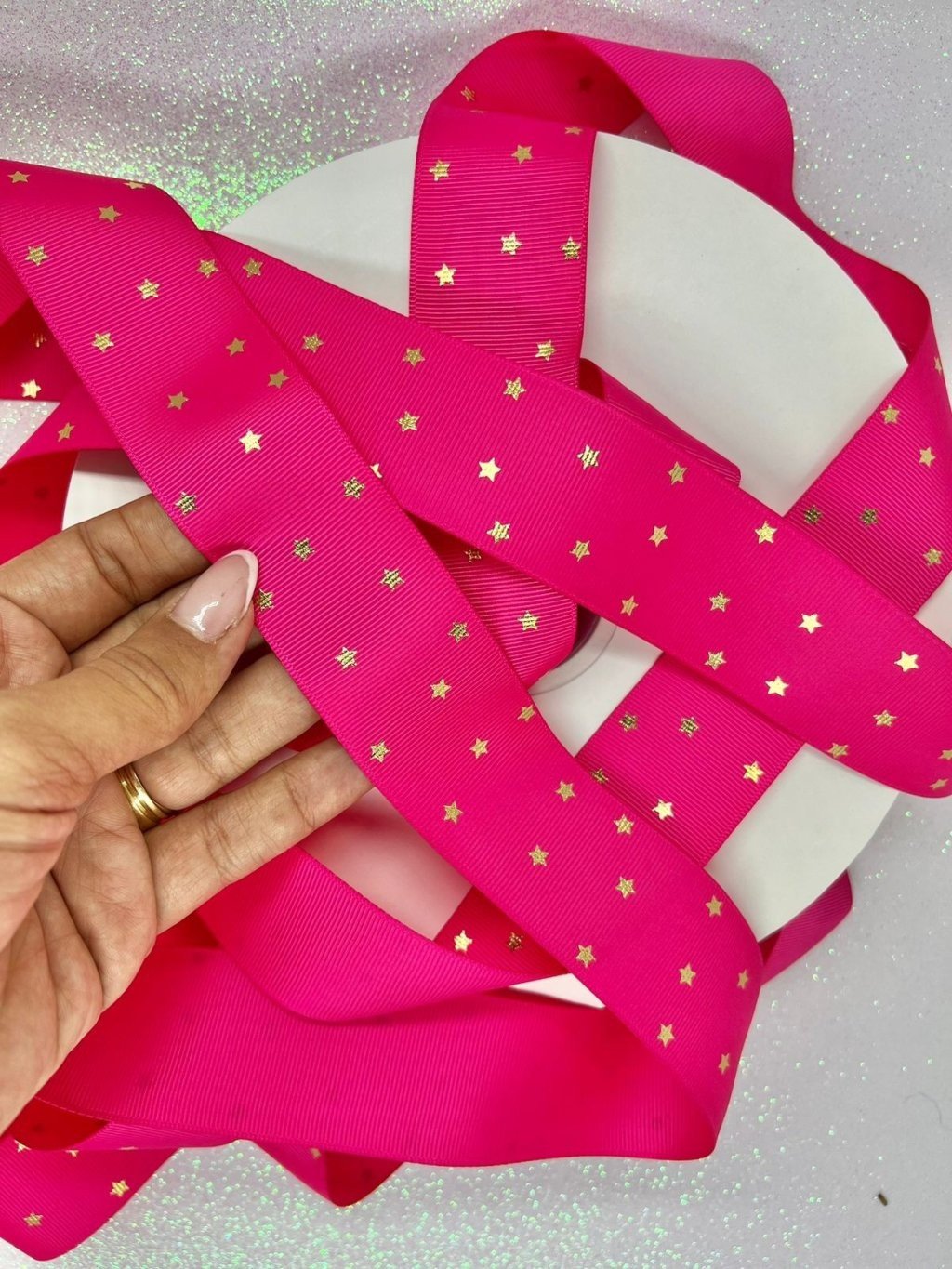 Fita Gorgurão Estrela Yama cor175-SHOCKING PINK 38mm 05mt