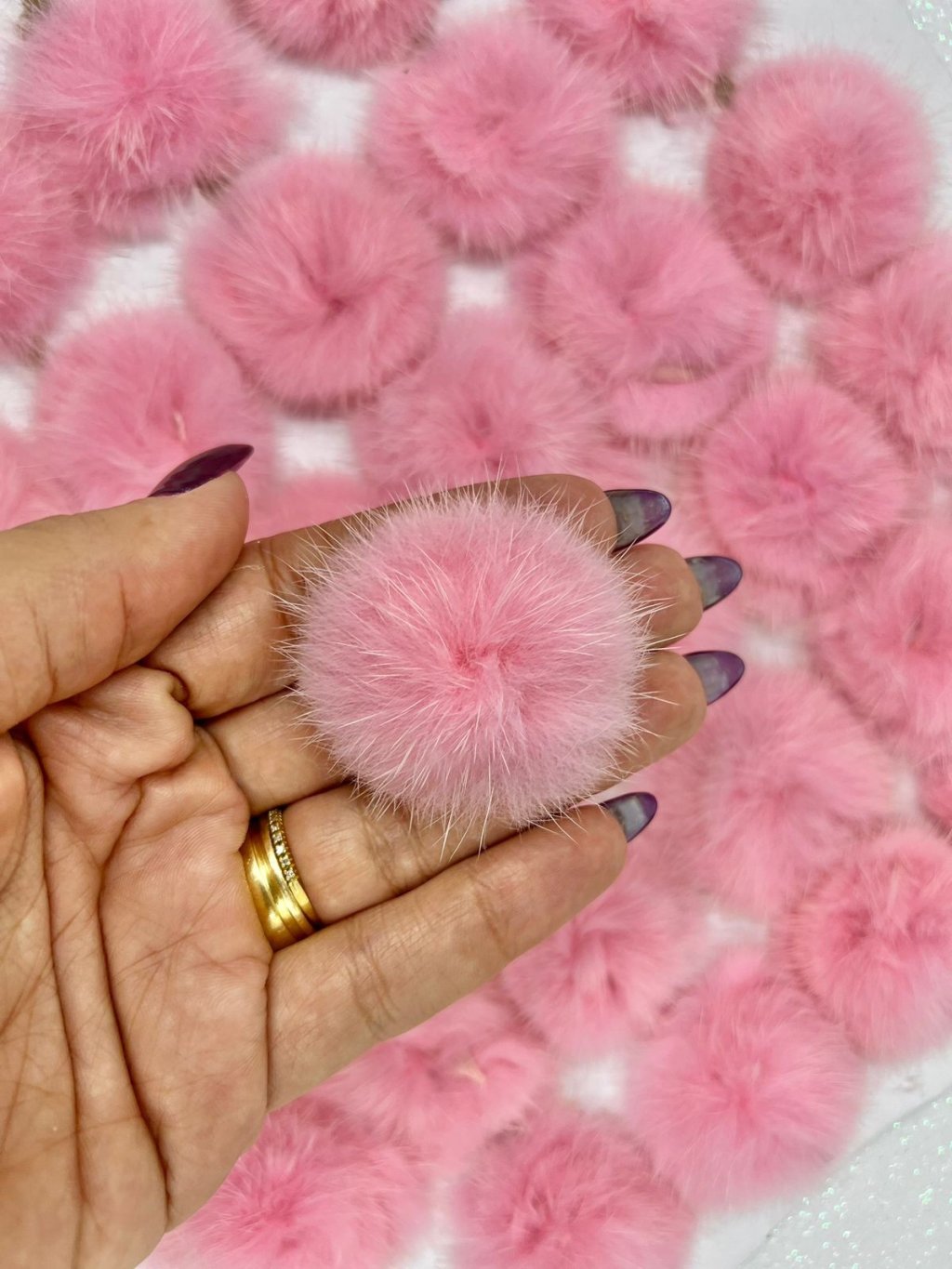 Meio Pompom Pelúcia PatImport ROSA CLARO 40mm 02und