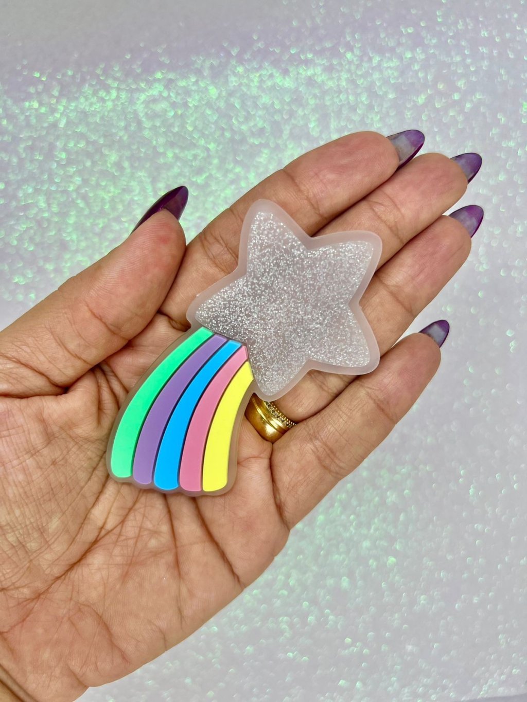 Aplique Emborrachado Estrela Cadente Yama Ref:40365 90mm 01und