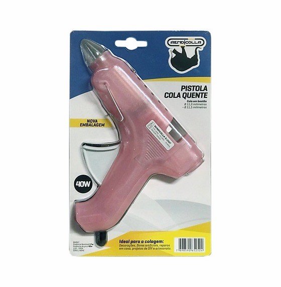Pistola Cola Quente Rendicolla ROSA Grande Potência 40W 110-240v