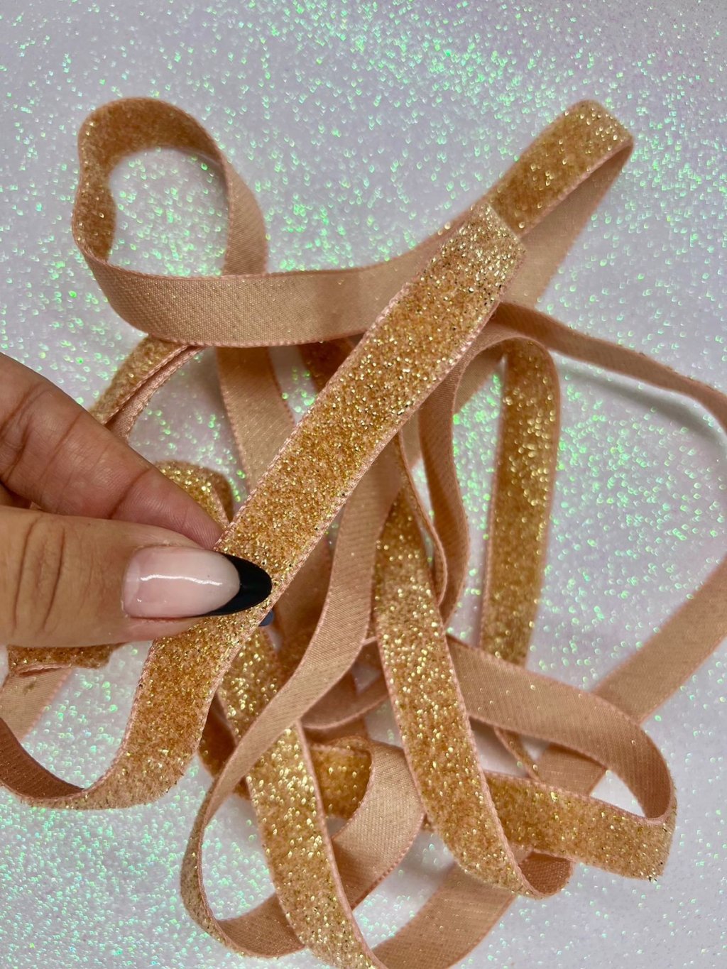 Fita Veludo c/ Lurex n°3 Najar Ref:952 Cor340-ROSE/OURO 15mm 03mt