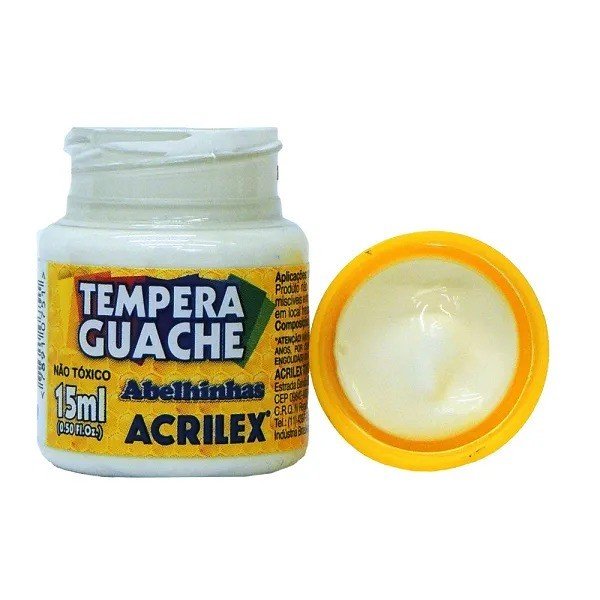 Tinta Tempera Guache Acrilex cor519-BRANCO 15ml