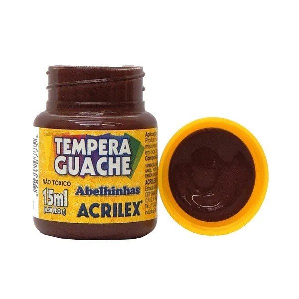 Tinta Tempera Guache Acrilex cor531-MARROM 15ml