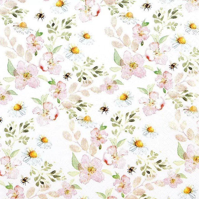 Guardanapo para Decoupage Toke e Crie HomeFashion Ref:21898-FLOR E MARGARIDA 33x33cm