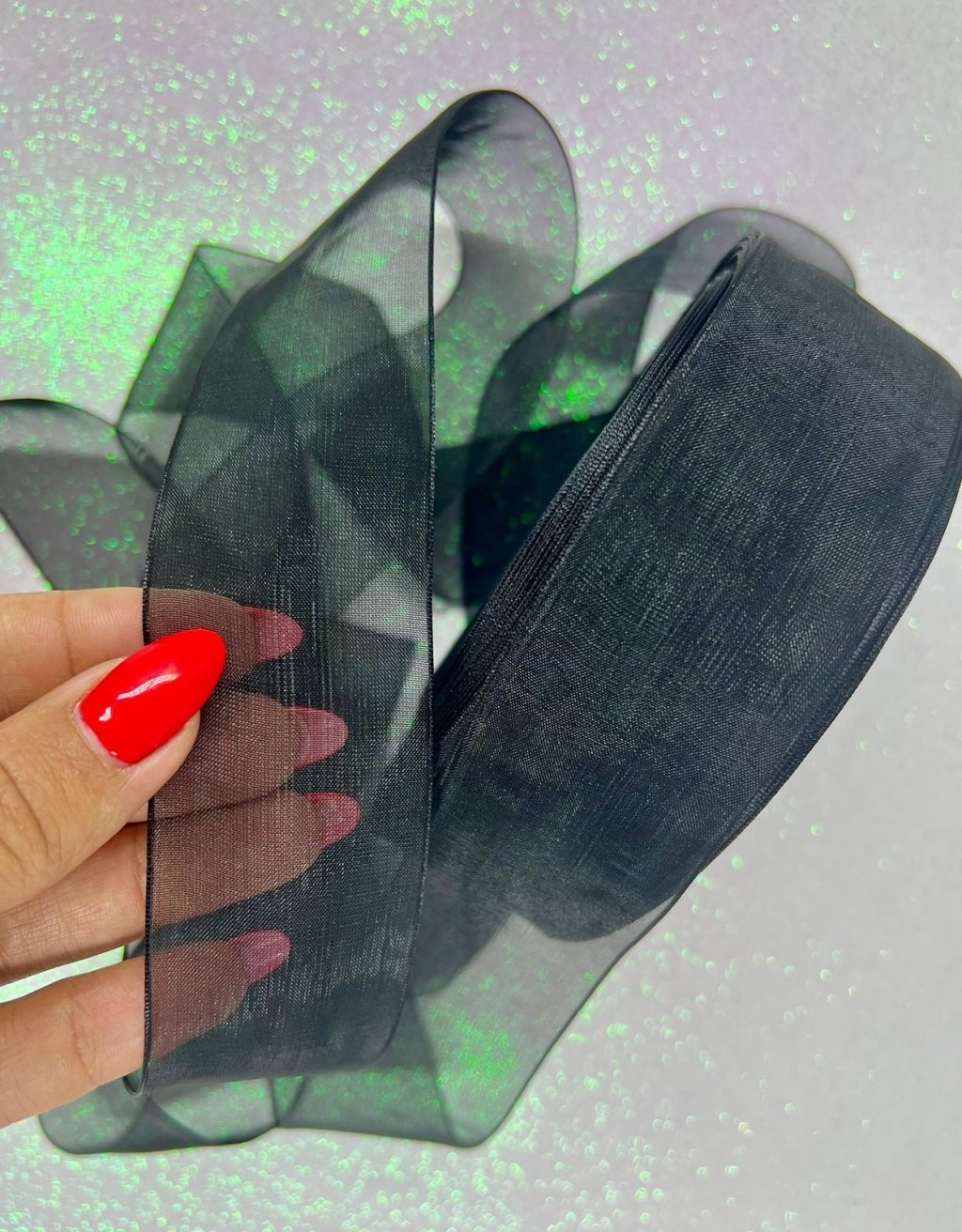 Fita Organza Mili n°9 PRETO 38mm 05mt