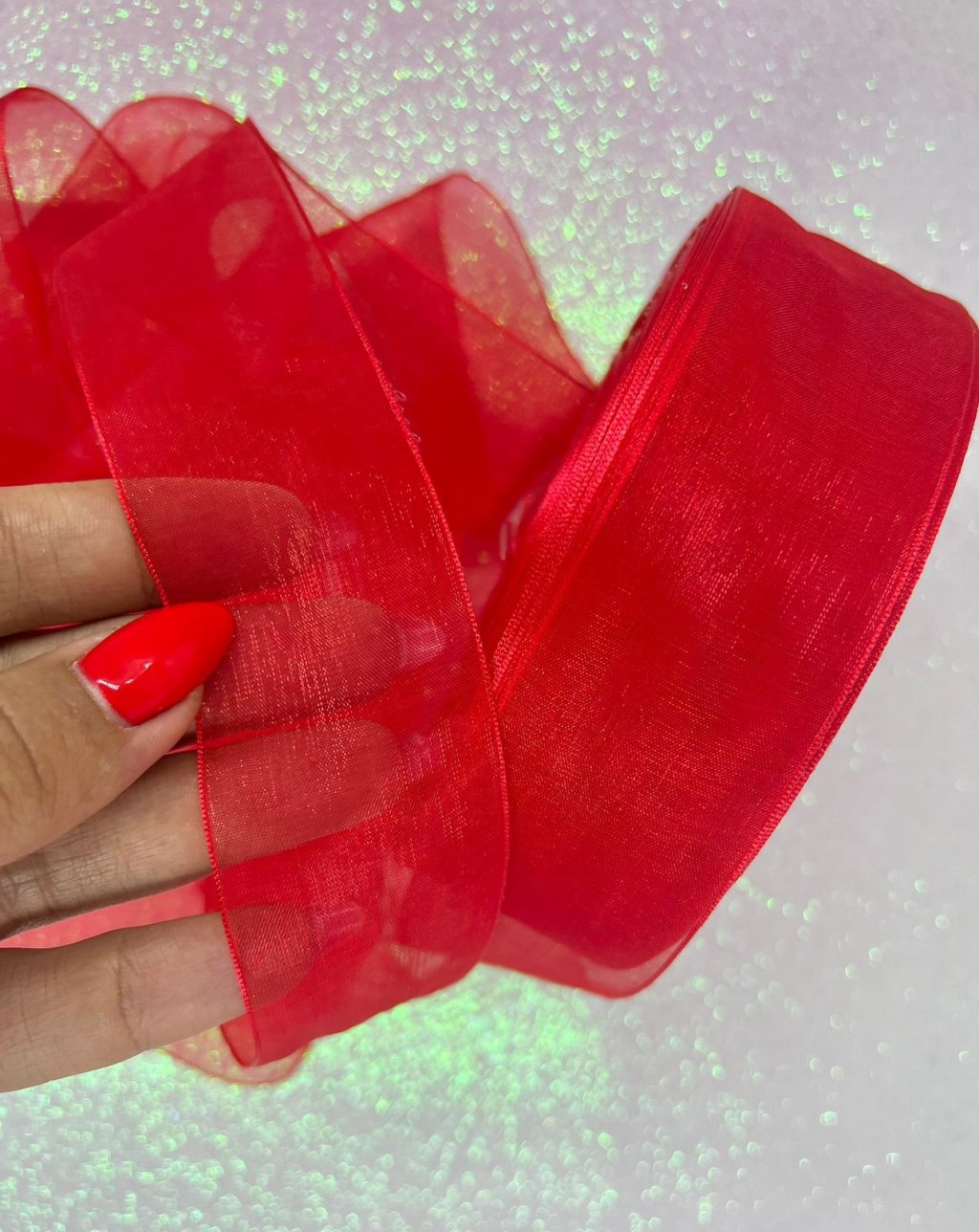 Fita Organza Yama n°9 Cor250-VERMELHO 38mm 05mt