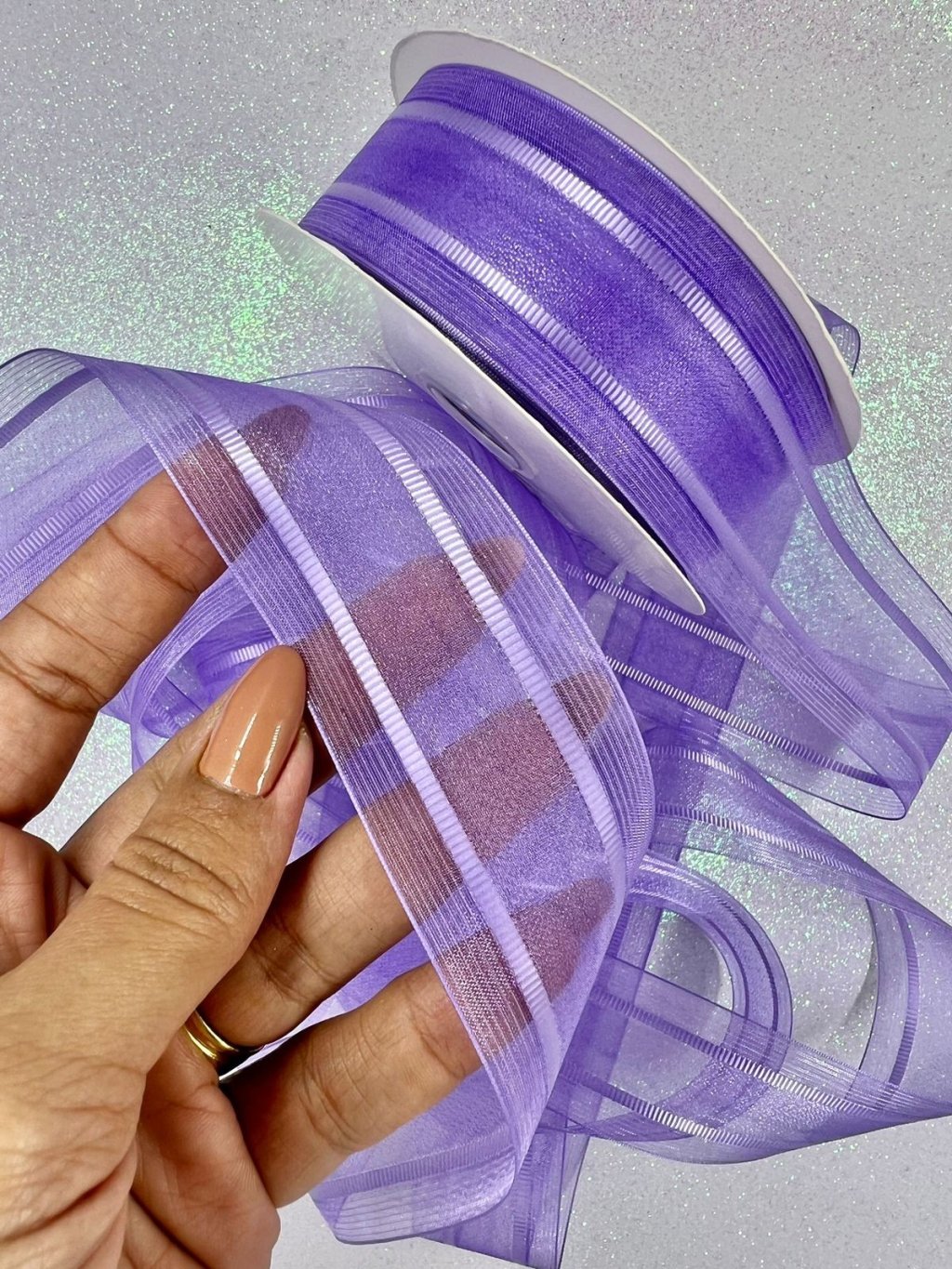 Fita Organza Listra PatImport Ref:10477 LILÁS 38mm 03mt