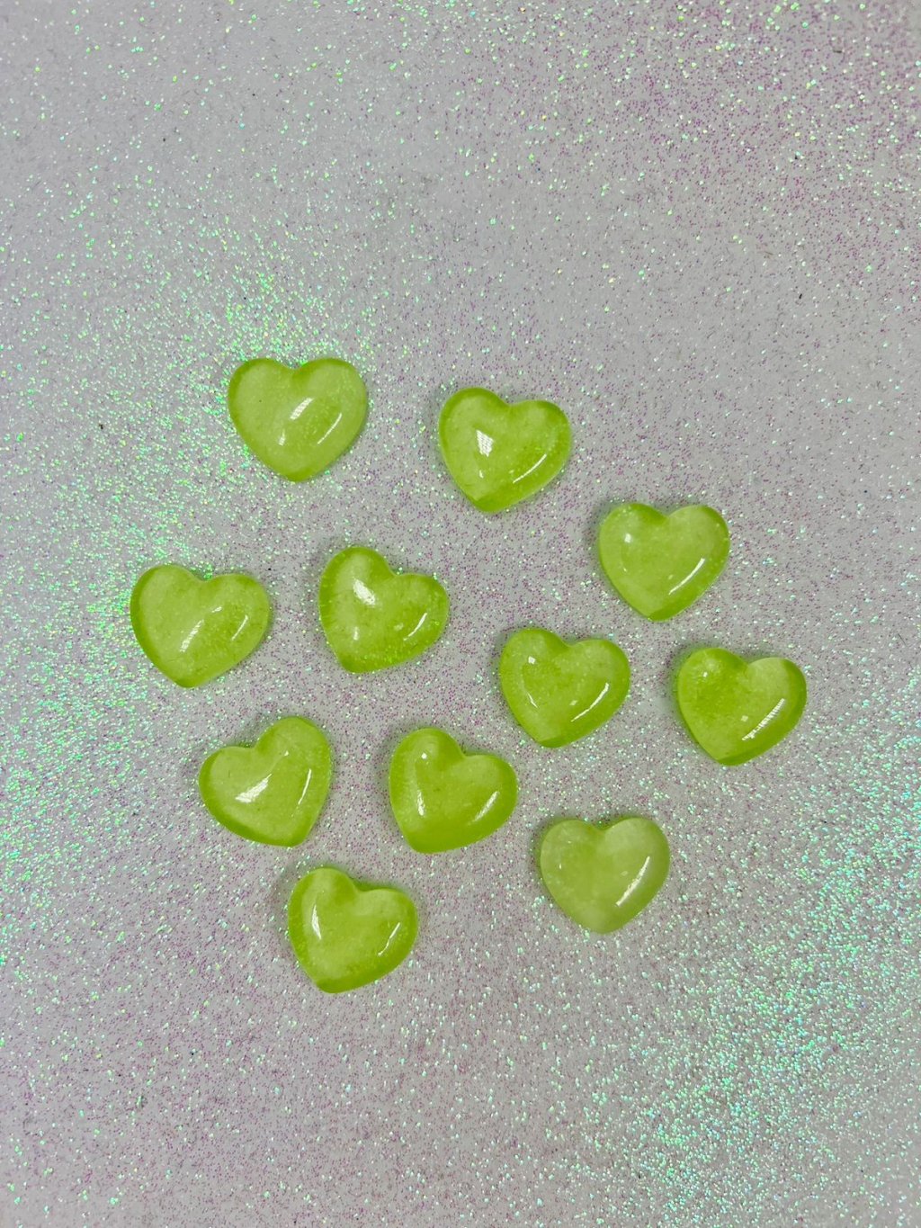 Aplique Resina Coração Candy Ref:38937 Yama 20mm VERDE 04Und