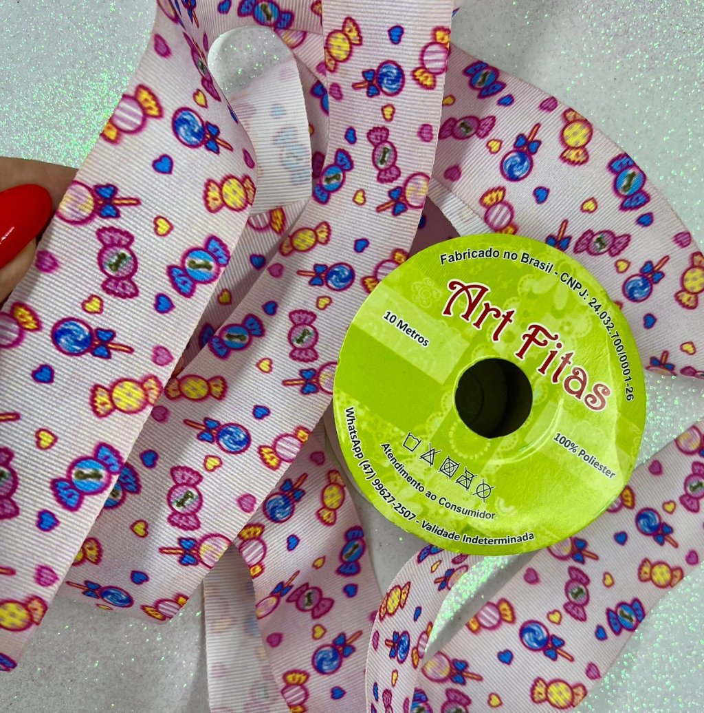 Fita Gorgurão Doces ArtFitas Ref:G2782 ROSA 38mm 