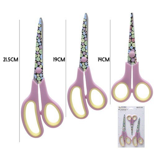 Kit Tesoura Botão Nybc 14cm / 19cm / 21,5cm 03und