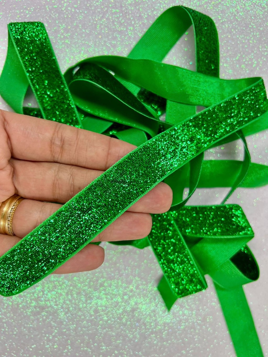 Fita Lurex Esponjosa Nybc n°5 VERDE BANDEIRA 20mm 05mt