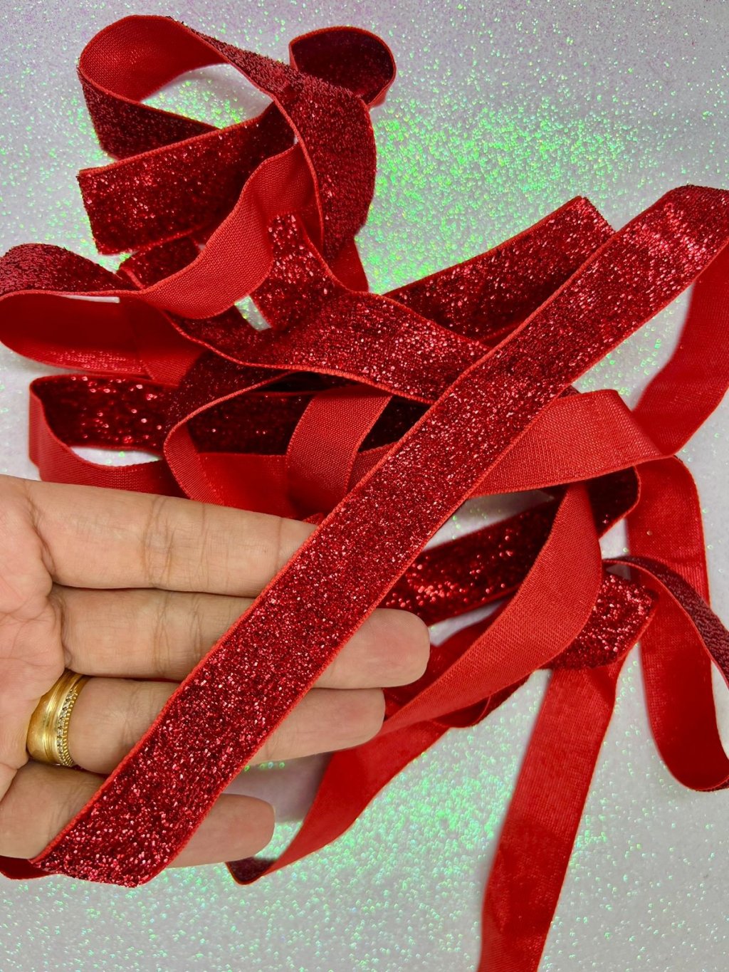 Fita Lurex Esponjosa Nybc n°5 VERMELHO 20mm 05mt