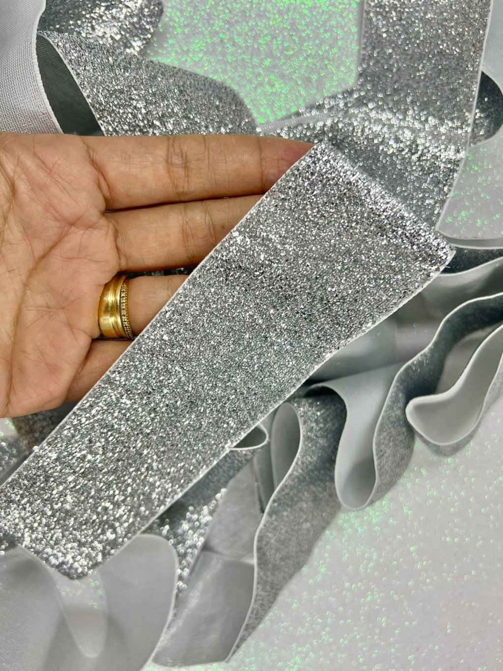 Fita Lurex Esponjosa Nybc n°12 PRATA 50mm 03mt