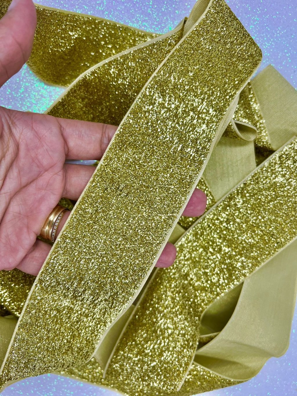 Fita Lurex Esponjosa Nybc n°12 OURO 50mm 03mt