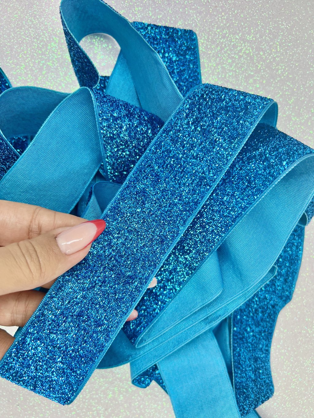 Fita Lurex Esponjosa n°9 Azul Turquesa 38mm 05mt