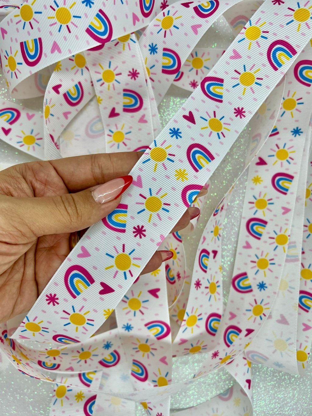 Fita Gorgurão Arco-iris Solar Yama 38mm 05mt