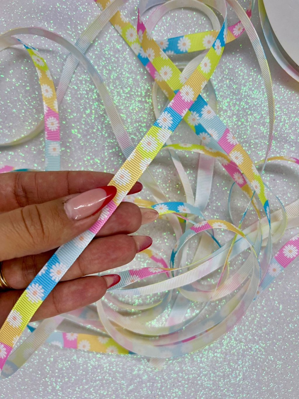 Fita Gorgurão Margarida Degradê Yama 10mm 05mt