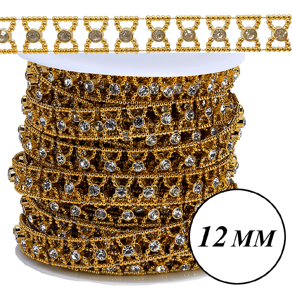 Ajofre/Strass LAÇO Nybc Ref:SPF-19-12 OURO 12mm