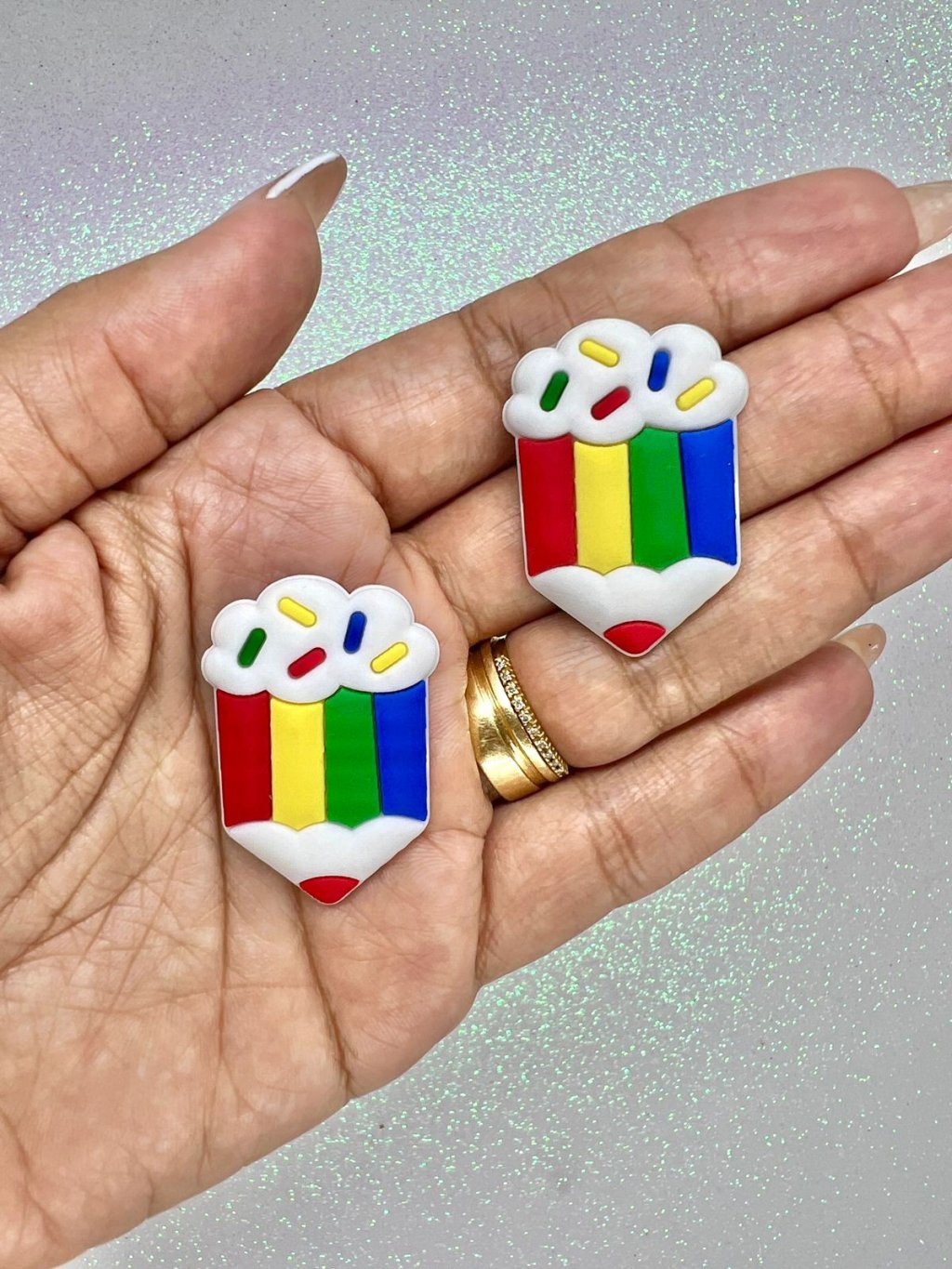 Aplique Emborrachado Lápis Escolar FrrImport Ref:43394 COLOR 35mm 02und 